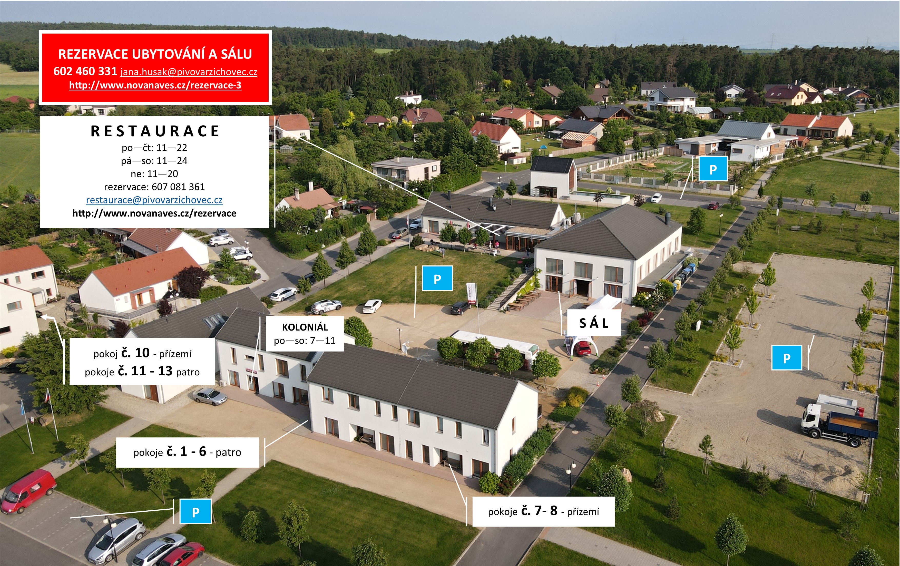 Mapa areálu Nová náves Zichovec